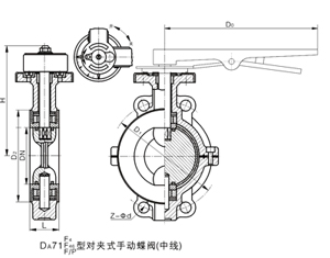 對夾全襯氟蝶閥D371F46/PO型