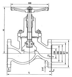 氣氨專用截止閥結(jié)構(gòu)圖 氣氨專用截止閥結(jié)構(gòu)圖